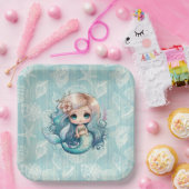 Mooie blond zeemeerdag in Cute Blond Papieren Bordje (Feest)