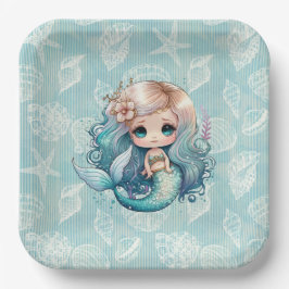 Mooie blond zeemeerdag in Cute Blond Papieren Bordje