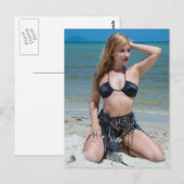 Mooie Blonde Bikini Beach Briefkaart (Voorkant / Achterkant)