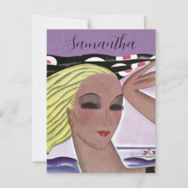 Mooie blonde dame (personaliseren) briefkaart