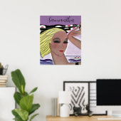 Mooie blonde dame (personaliseren) poster (Thuiskantoor)