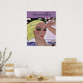 Mooie blonde dame (personaliseren) poster (Keuken)
