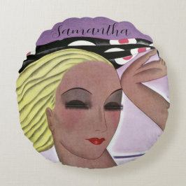 Mooie blonde dame (personaliseren) rond kussen