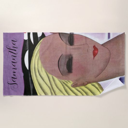Mooie blonde dame (personaliseren) strandlaken (Voorkant)
