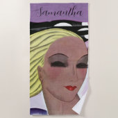 Mooie blonde dame (personaliseren) strandlaken (Voorkant)