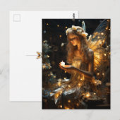 Mooie blonde fee gloeiende vleugels vuurvliegjes briefkaart (Voorkant / Achterkant)