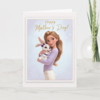 Mooie Blonde Mama Die Haar Baby Bunny Girl Knuffel