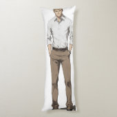 Mooie blonde Man anime Lichaamskussen (Achterkant (Verticaal))