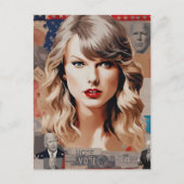 Mooie blonde vrouw stemmen collage briefkaart (Voorkant)