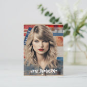 Mooie blonde vrouw stemmen Democrat Collage Briefkaart (Staand voorkant)