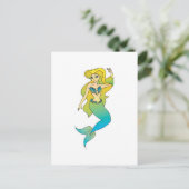 mooie blonde zeemeermin briefkaart (Staand voorkant)
