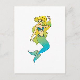 mooie blonde zeemeermin briefkaart