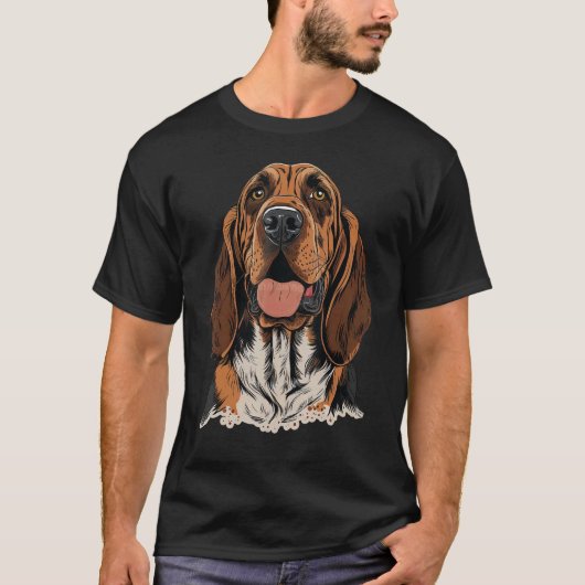 Mooie Bloodhound-hond op Bloodhound 1 T-shirt (Voorkant)
