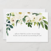 Mooie Blooming White Floral Elegant Wedding Bedankkaart (Achterkant)