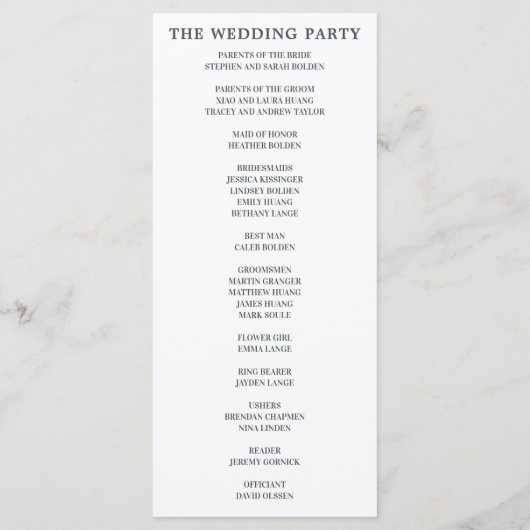 Mooie Blooms Floral Spring Wedding Ceremony Programmakaart (Achterkant)