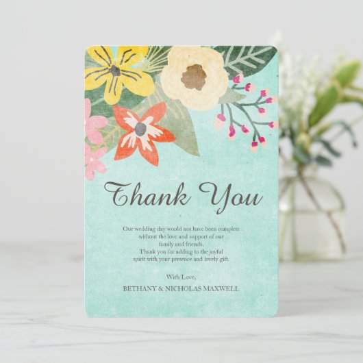 Mooie Blooms foto dank u platte Kaart (Staand voorkant)