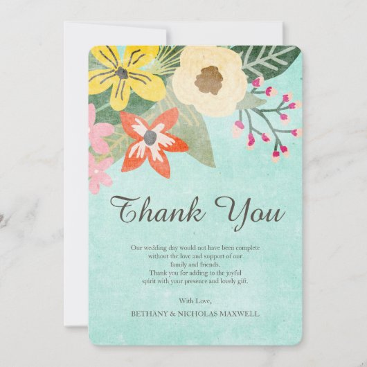 Mooie Blooms foto dank u platte Kaart (Voorkant)