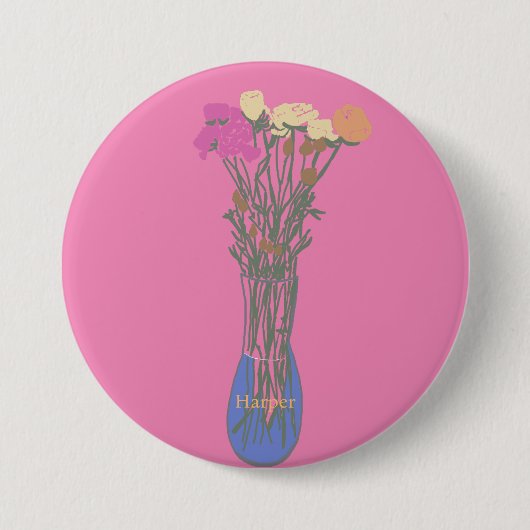 Mooie Blooms Originele Bloemen Illustratie Ronde Button 7,6 Cm (Voorkant)