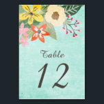 Mooie Blooms Waterverf Floral Wedding / Aqua Kaart<br><div class="desc">Een rustiek waterverf bloemontwerp met een aqua achtergrond. Perfect voor uw speciale gelegenheid! Zie onze winkel voor het coördineren van producten.</div>