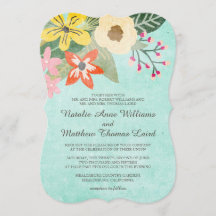 Mooie Blooms Waterverf Floral Wedding / Aqua