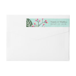 Mooie Blooms Weddenschap-etiketten / Aqua