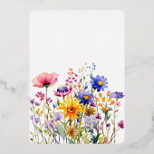 Mooie Blooms Wildflower bruiloft receptie Folie Uitnodiging (Achterkant)