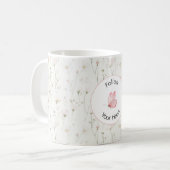 Mooie Blos Roze Bloem Vlinder Koffiemok (Voorkant links)