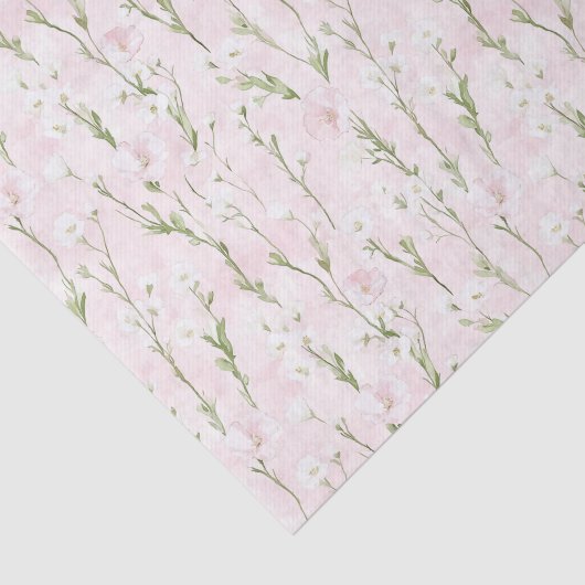 Mooie Blos Roze Bloemige Verjaardag Tissuepapier (Detail)