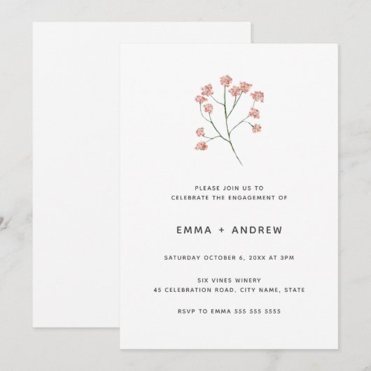 Mooie Blos Roze Kersenbloesem Betrokkenheid Kaart (Voorkant / Achterkant)