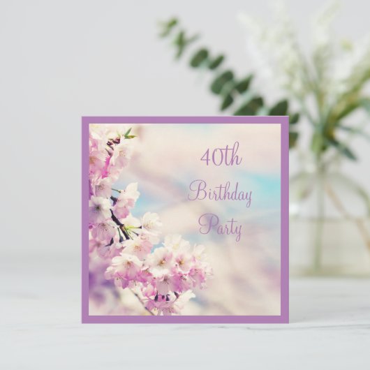 Mooie Blossom 40e verjaardag Kaart (Staand voorkant)