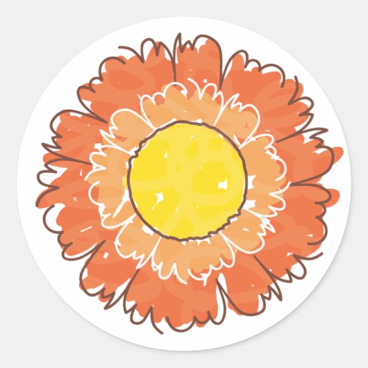 Mooie Blossom Sticker - Sinaasappel (Voorkant)