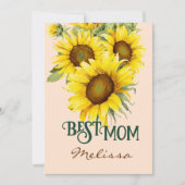 Mooie Blozende Aquarel Zonnebloem Moederdag Feestdagenkaart (Voorkant)