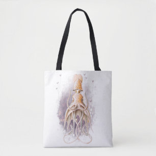 Mooie Blozende Inktvis-Thema Tote Bag