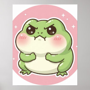 Mooie Blozende Kikker Poster Kawaii Kikker Aesthet