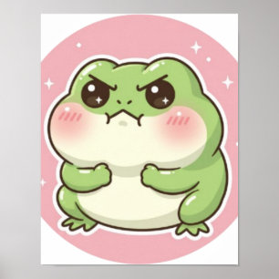 Mooie Blozende Kikker Poster Kawaii Kikker Aesthet