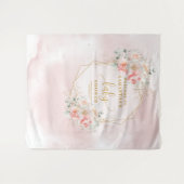Mooie blozende roze gouden babyshower fotohokje wandkleed (Voorkant (horizontaal))