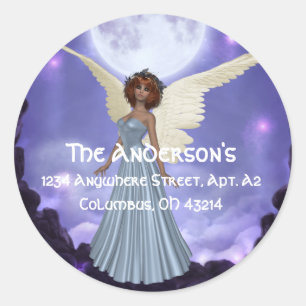 Mooie Blue Angel Adresetiketten / Stickers