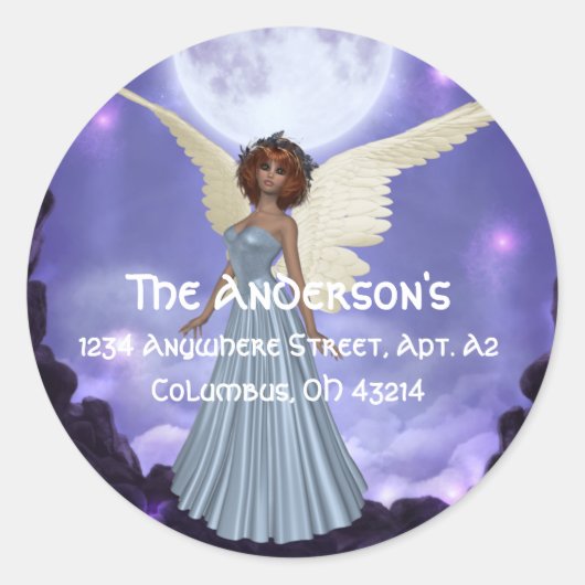 Mooie Blue Angel Adresetiketten / Stickers (Voorkant)