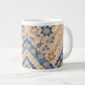 Mooie Blue Beige Batik Garden Specialty Mok (Voorkant rechts)
