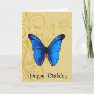 Mooie Blue Butterfly Verjaardag  kunst Kaart