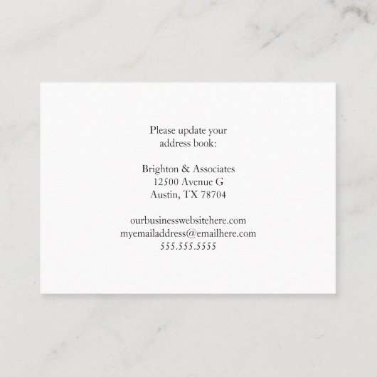 Mooie Blue City Skyline Verander van adres Visitekaartje (Achterkant)