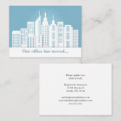 Mooie Blue City Skyline Verander van adres Visitekaartje (Voorkant / Achterkant)