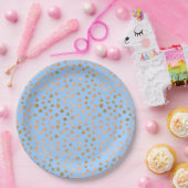 Mooie Blue en Pink Rose faux folie Papieren Bordje (Feest)