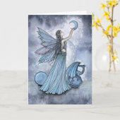 Mooie Blue Fairy Dragon Kaart van Molly Harrison (Gele Bloem)