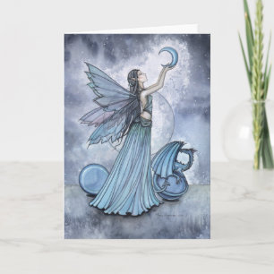 Mooie Blue Fairy Dragon Kaart van Molly Harrison