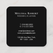 Mooie Blue Floral Mandala Marble Monogrammed Vierkante Visitekaartje (Achterkant)