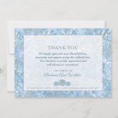 Mooie Blue Floral Sympathie Hartelijk dank Kaart (Achterkant)