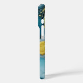 Mooie Blue Gold Swirl iPhone 16 Pro Hoesje (Achterkant / Links)