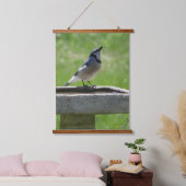 Mooie Blue Jay Drink hangende treinen Hangend Wandkleed (Slaapkamer)
