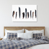 Mooie Blue Jay Feathers Canvas Afdruk (Insitu (Slaapkamer))